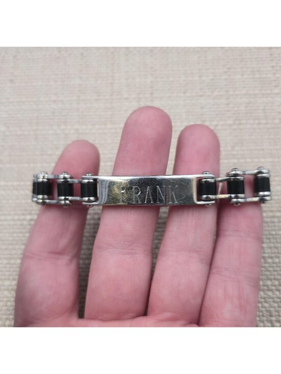 7 Inch Stainless Steel Colibri Frank Love Jean Chain Bracelet A7319 - Picture 2 of 7